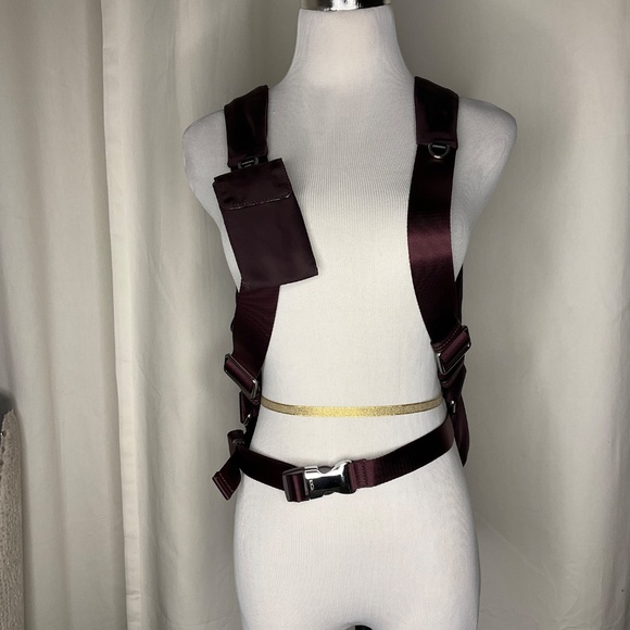 TUMI Voyageur Backpack Burgundy Nylon Leather Trim Travel Work Laptop Bag